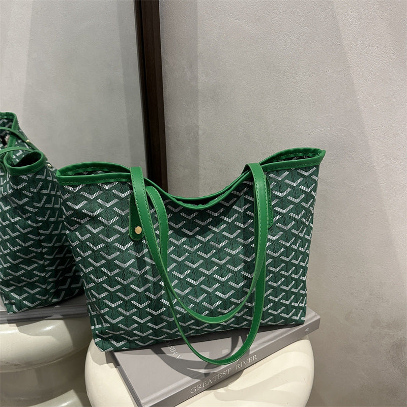 Women's stylish tote bag with fashionable pattern-https://detail.1688.com/offer/931550100460.html-Calm Wears-Green-nothing-Calm Wears