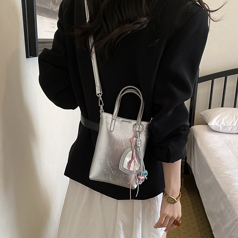 Ladies mini handbag with elegant pendant-https://detail.1688.com/offer/1057759152098.html-Calm Wears-Silver-Size: without pendant-Calm Wears
