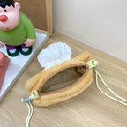 Plush Shoulder Bag with Unique Animal Motif