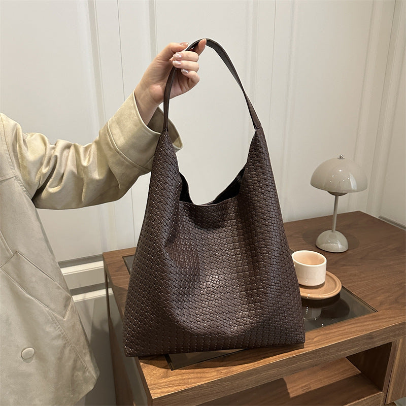 Textured Fabric Slouchy Tote Bag