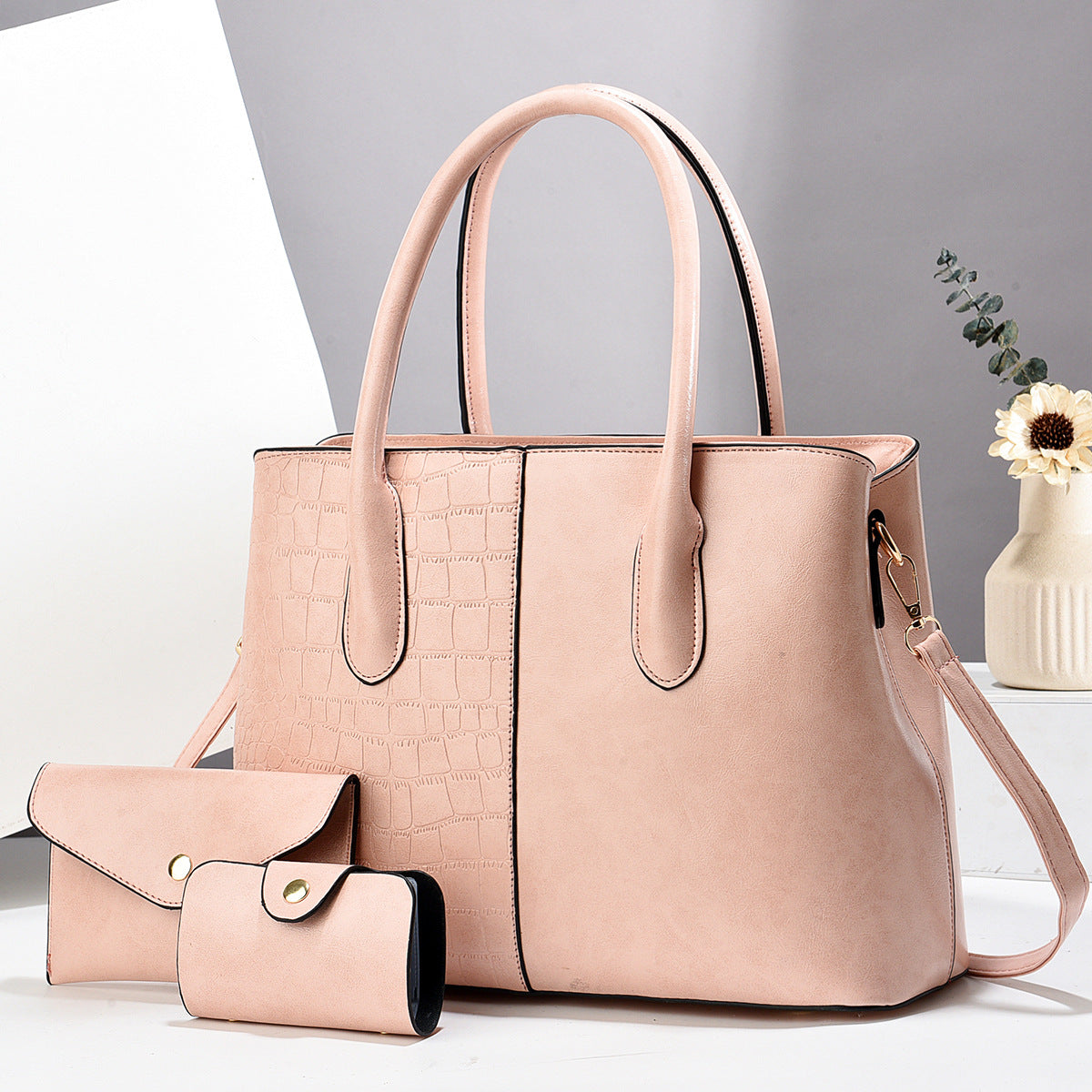 Women's tote bag with removable accessories-https://detail.1688.com/offer/1037927878258.html-Calm Wears-Rosa-3351323-Calm Wears