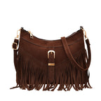 Suede Fringe Crossbody Bag