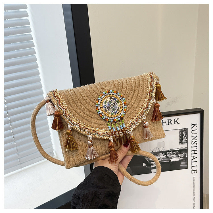 Bohemian-Inspired Handcrafted Beaded Clutch