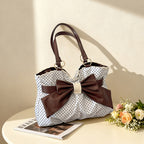 WoBow-Embellished Polka Dot Handbag