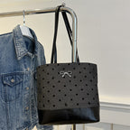 Heart-Embellished Canvas Tote Bag