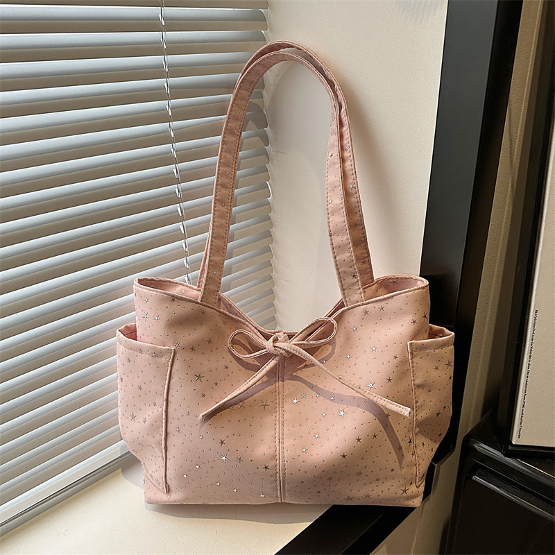 Women's Tote Bag with Sparkling Star Design-https://detail.1688.com/offer/1043998999749.html-Calm Wears-Rosa-nothing-Calm Wears