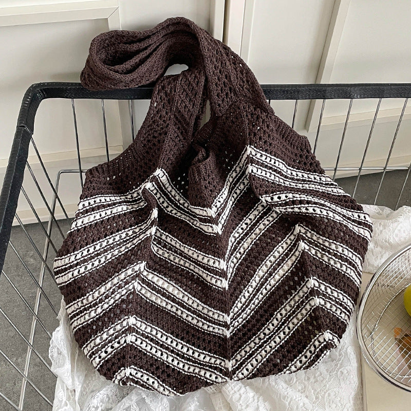 Ladies Crochet Tote Bag-https://detail.1688.com/offer/1031935985588.html-Calm Wears-Khaki-nothing-Calm Wears