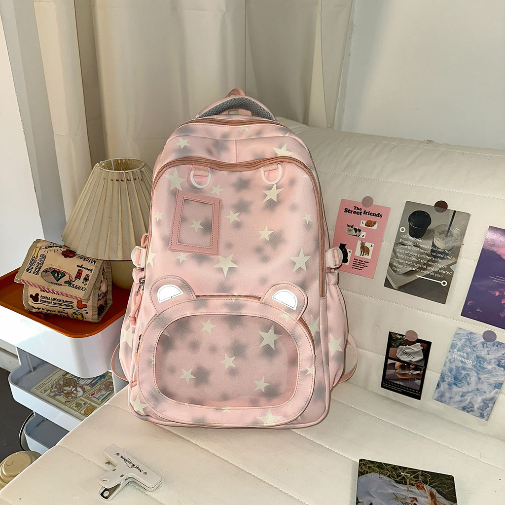 Backpack with Cute Applications and Thoughtful Storage