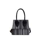 Women's mini bag with woven design and detachable shoulder strap