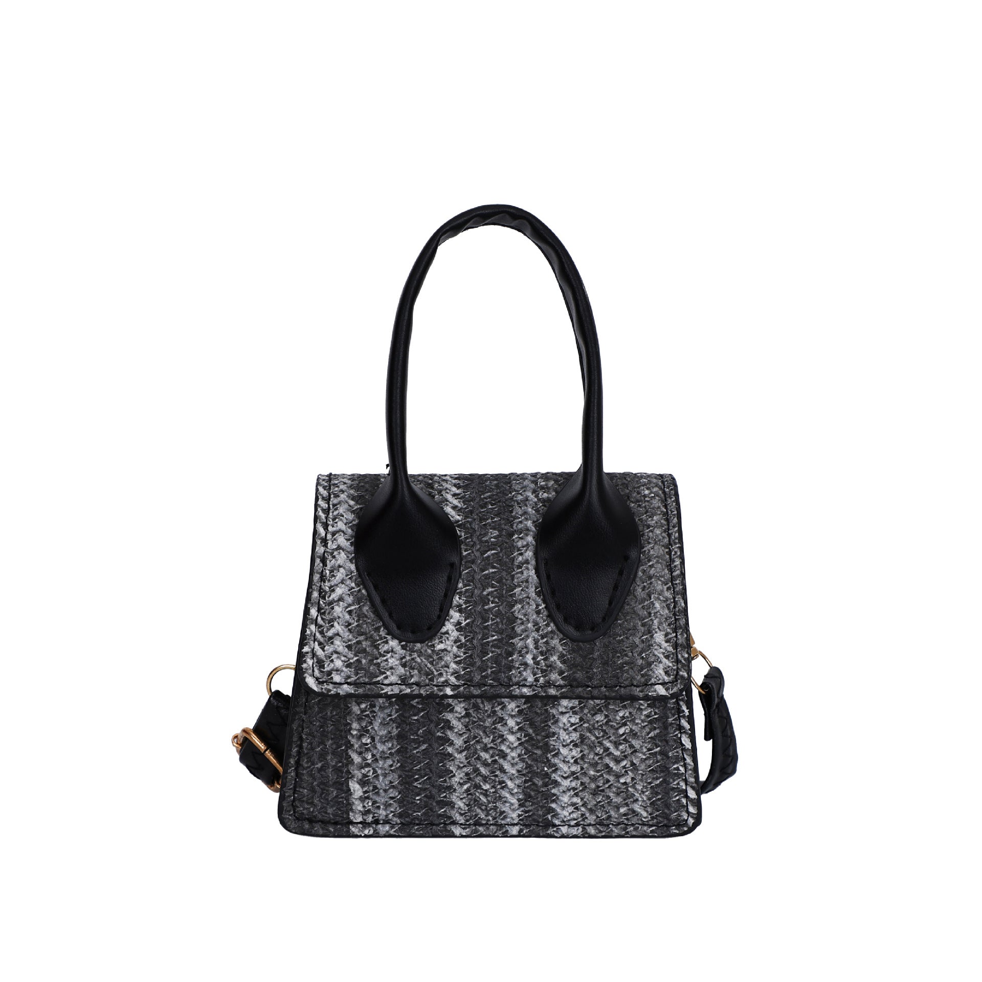 Women's mini bag with woven design and detachable shoulder strap