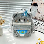 Plush backpack with cute bear motif
