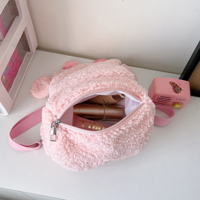 Plush backpack with animal character design