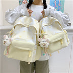 Leisure Backpack with Floral Appliqués