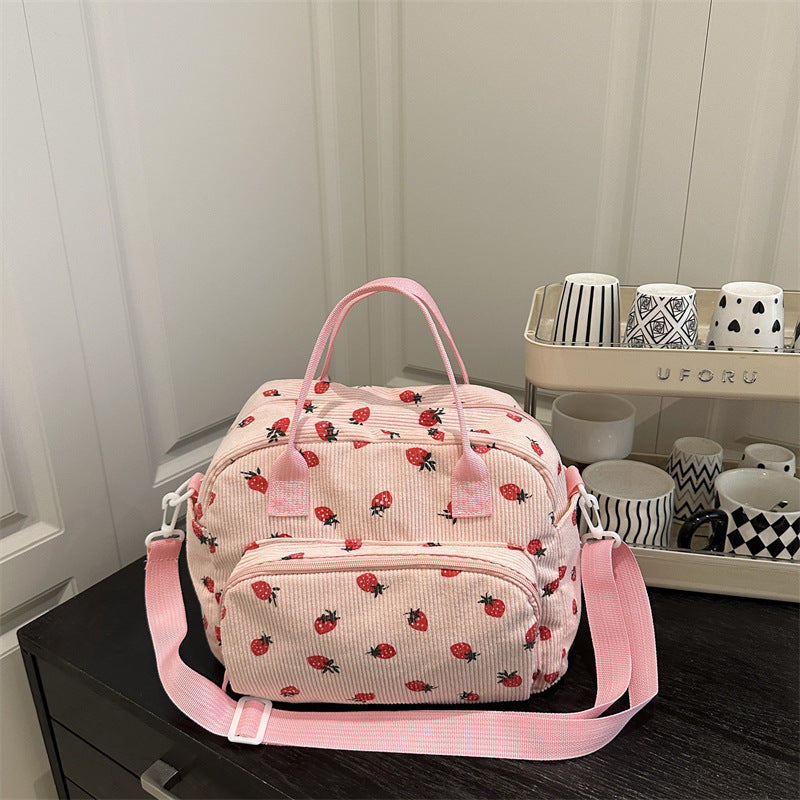 WoPlayful Strawberry Print Crossbody Bag