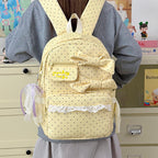 Backpack with Playful Bows and Practical Storage Solutions