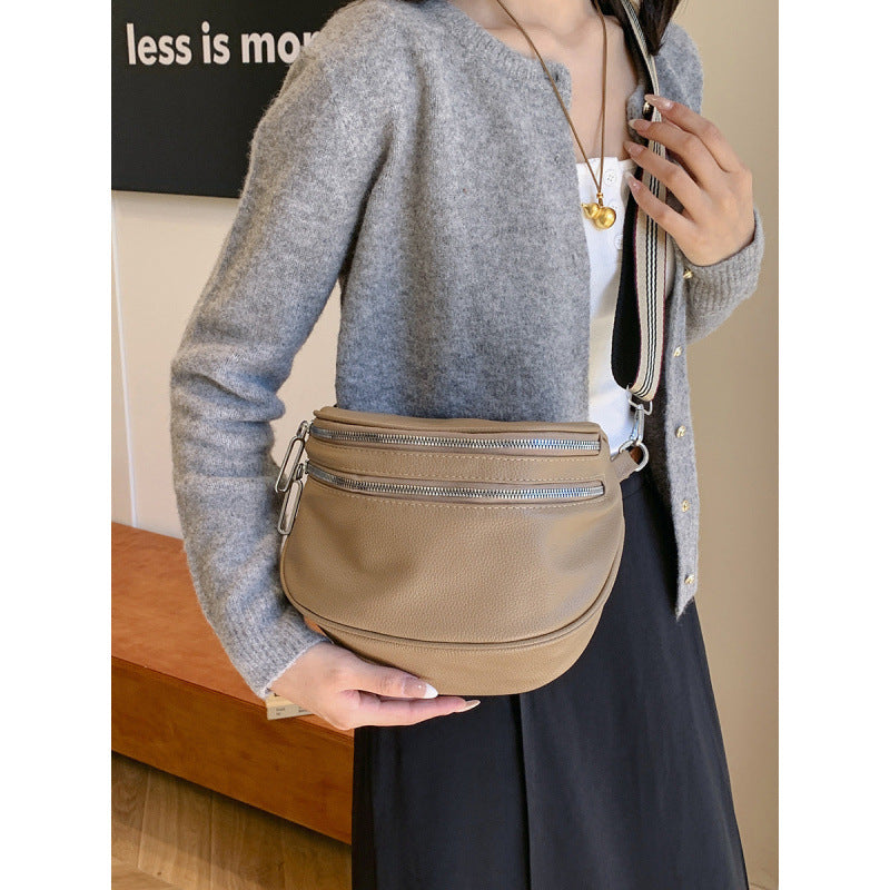 WoChic Dual-Zipper Crossbody Bag
