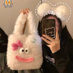 Cozy plush handbag with animal motif