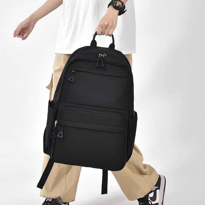 Urban leisure backpack with multifunctional zipper pockets