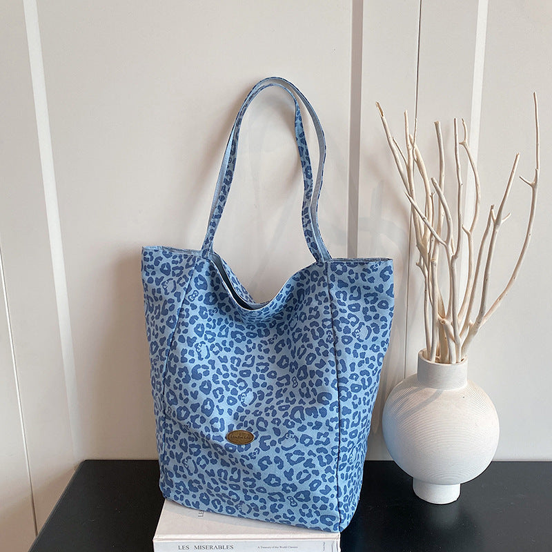 Stylish Reversible Leopard Print Tote Bag