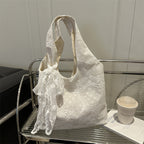 Elegant Lace-Trimmed Shoulder Bag