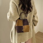 Women’s mini hobo bag made of high-quality suede leather with decorative stitching