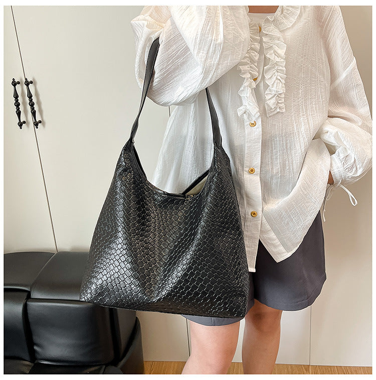 Woven Leather Shoulder Bag