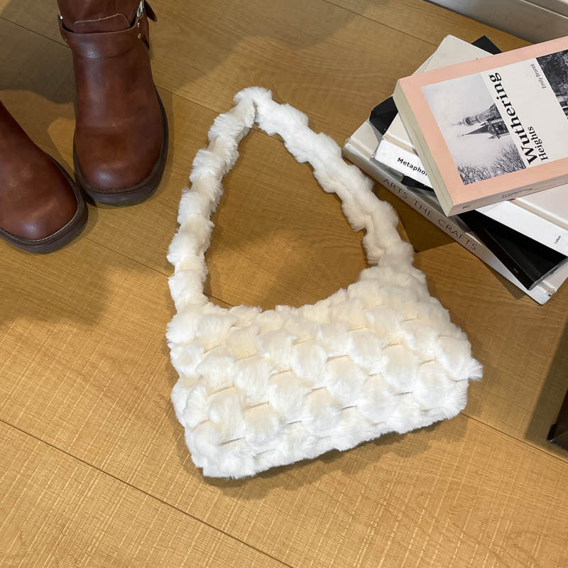 Cozy Textured Plush Handbag