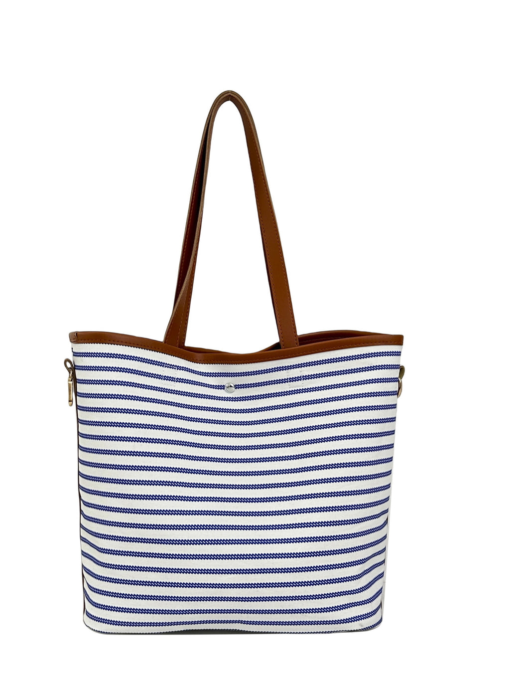 WoStriped Canvas Beach Tote Bag