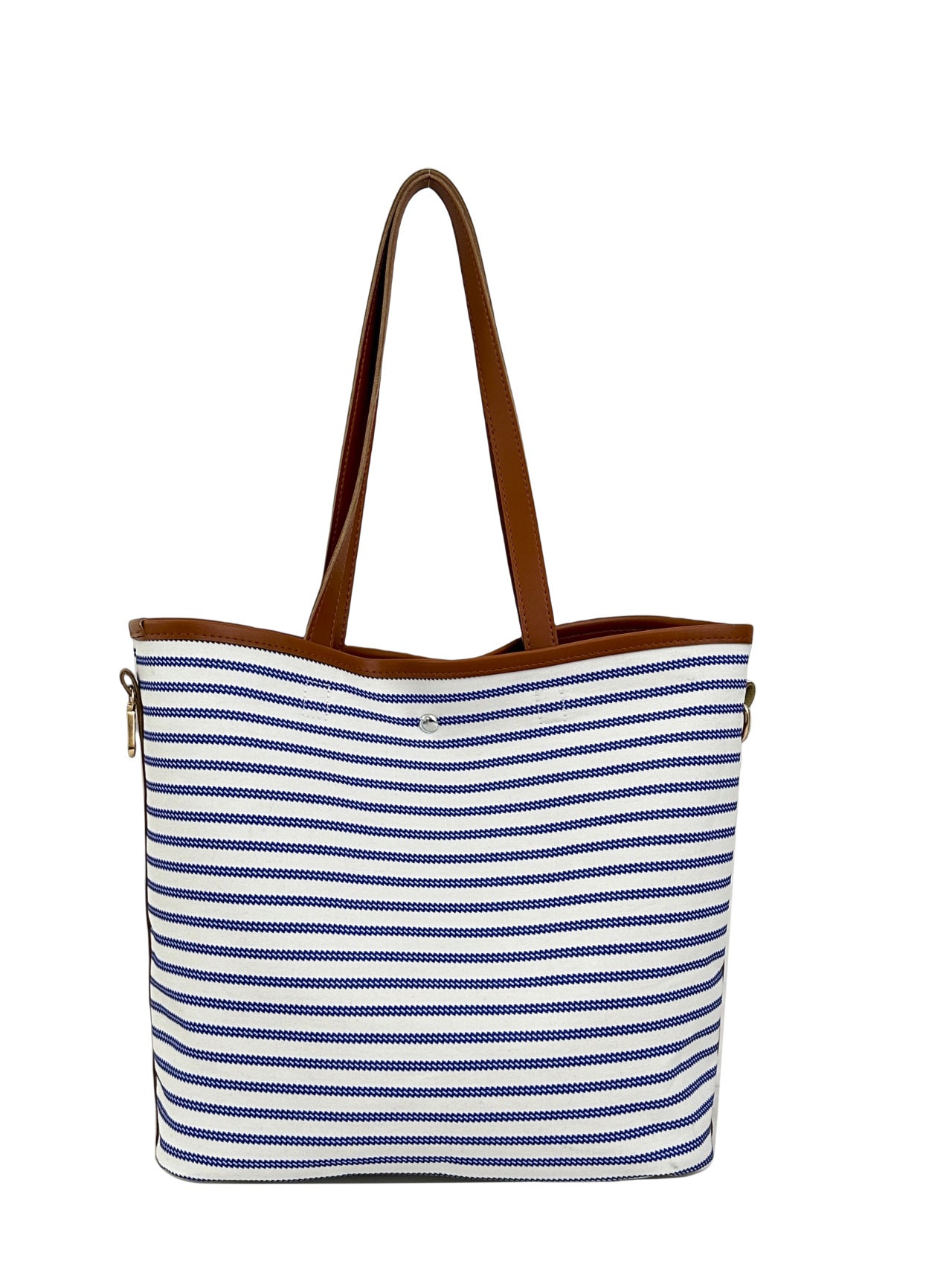 WoStriped Canvas Beach Tote Bag