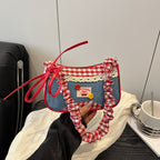 Retro Gingham Mini Crossbody Bag