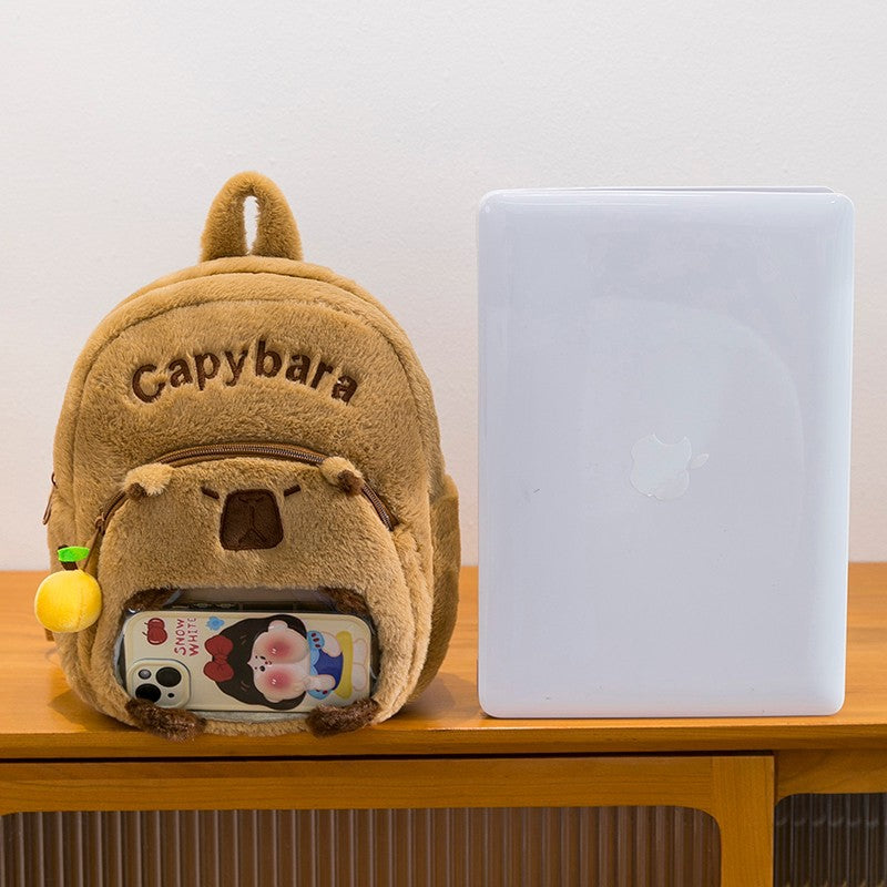 Plush Backpack in Capybara Design