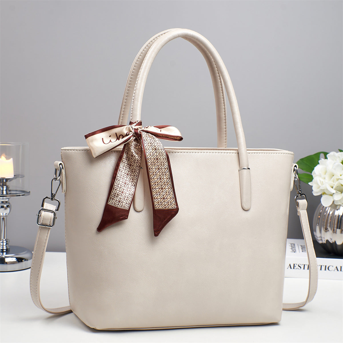 Women's elegant shoulder bag with playful bow accent-https://detail.1688.com/offer/952045067560.html-Calm Wears-Beige-32-Calm Wears