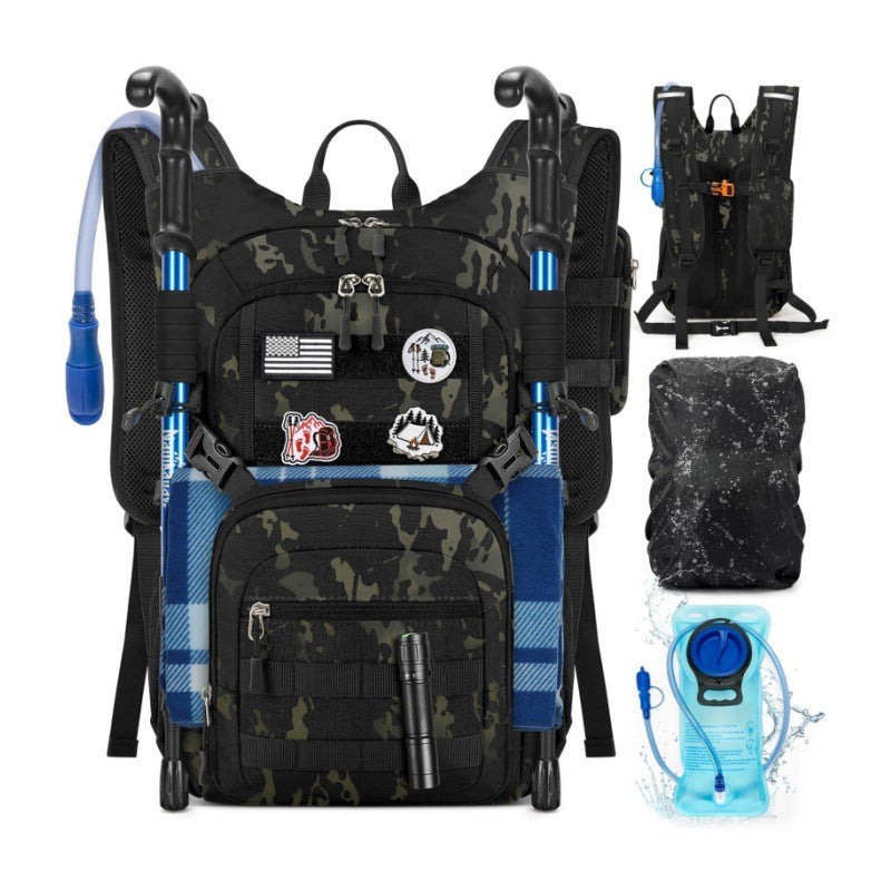Multifunctional Outdoor Backpack with Integrated Hydration Bladder and Ergonomic Design-https://detail.1688.com/offer/1041766930228.html-Calm Wears-Olive green-10*5*18 inch-Calm Wears
