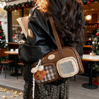 Women's shoulder bag with unique drawstring and charming pendant-https://detail.1688.com/offer/1003989816016.html-Calm Wears-Braun-Size: With pendant-Calm Wears