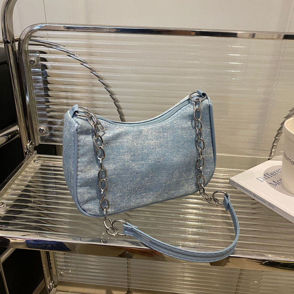 Stylish Chain-Handled Hobo Bag