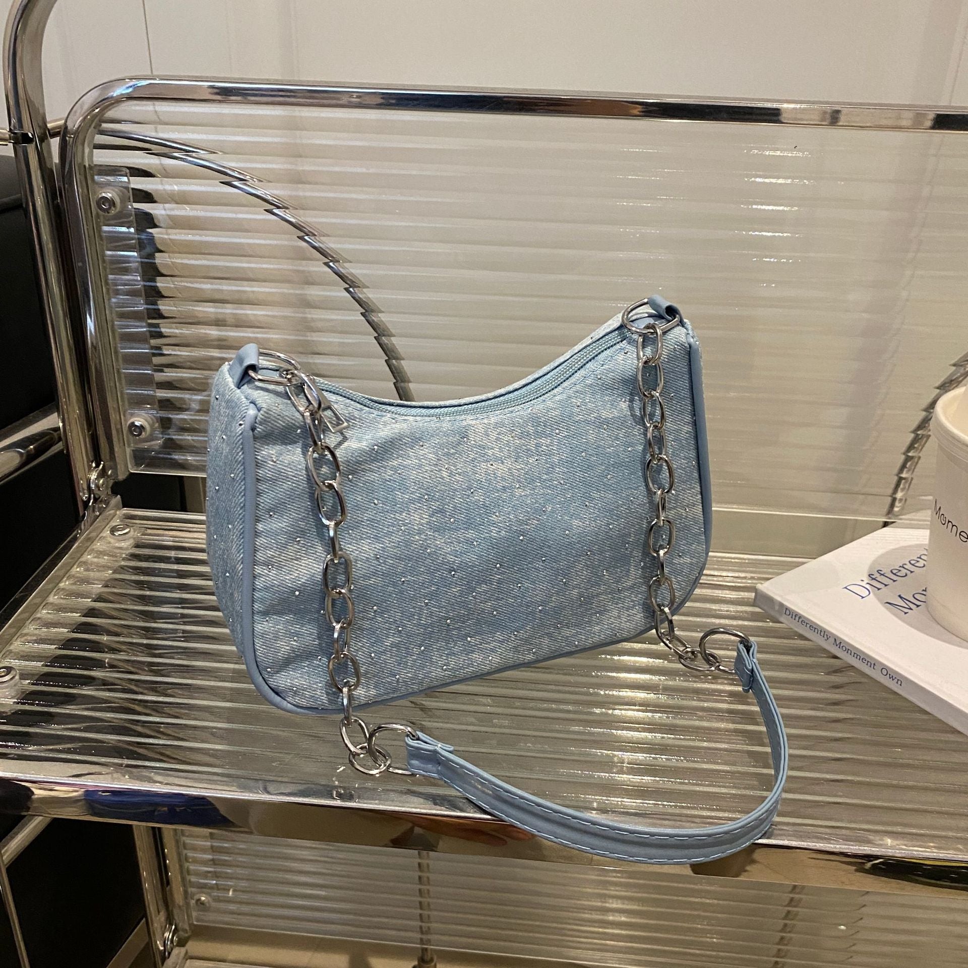 Stylish Chain-Handled Hobo Bag