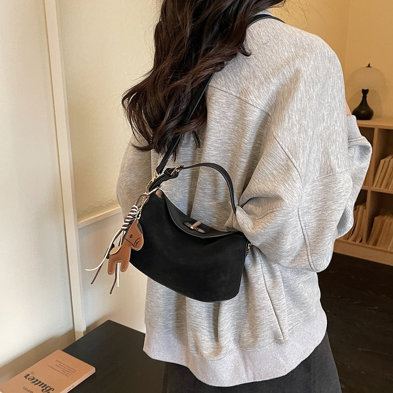 Women's shoulder bag with charming pendant and elegant design-https://detail.1688.com/offer/1027343816378.html-Calm Wears-Black-Size: without pendant-Calm Wears