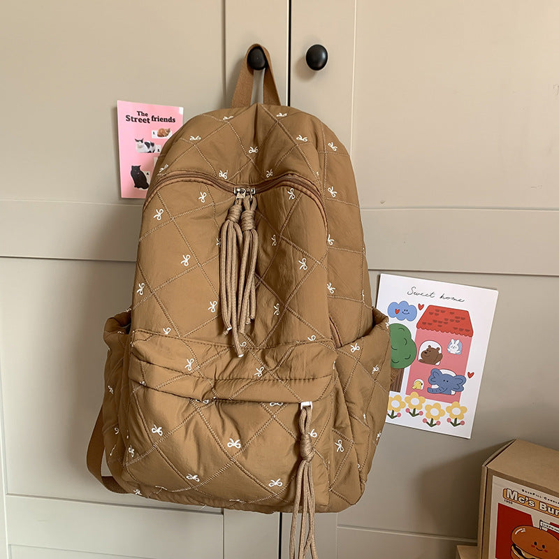 Quilted Playful Design Backpack