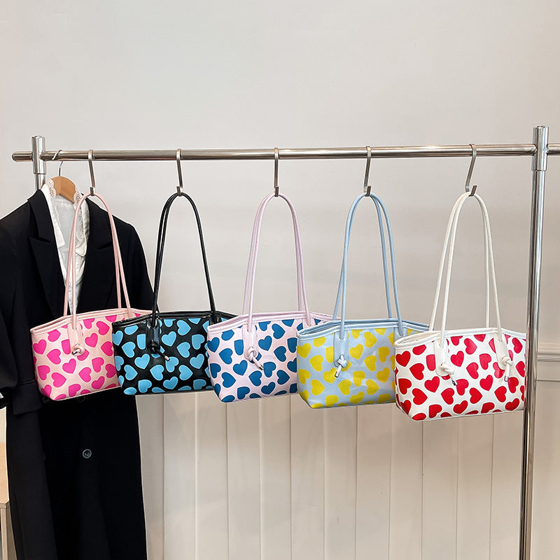 WoCasual Heart-Patterned Tote Bag