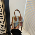 Women's mini bag with woven design and detachable shoulder strap