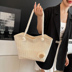Decorative Floral Embellished Beach Tote Bag