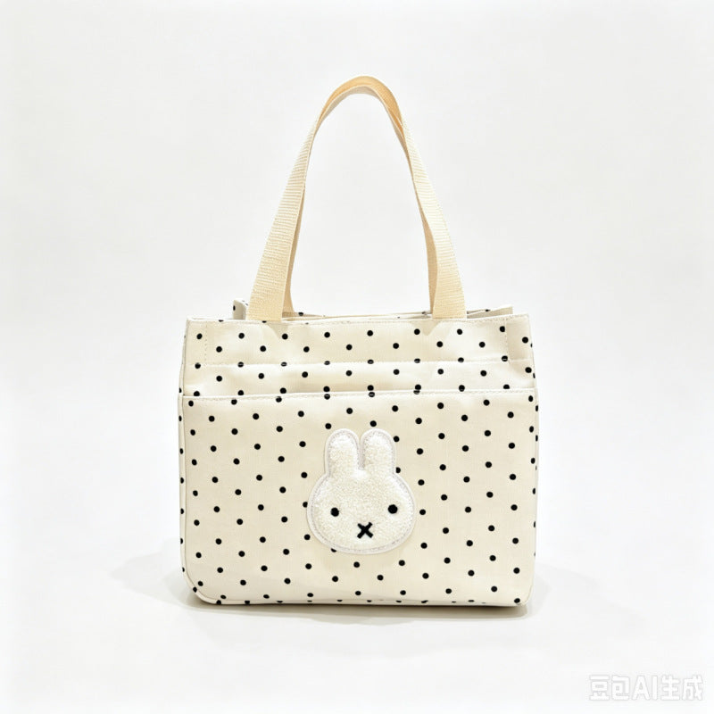 Canvas Shopper with Cute Bunny Applications