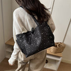 Women's Tote Bag with Sparkling Star Design-https://detail.1688.com/offer/1043998999749.html-Calm Wears-Black-nothing-Calm Wears