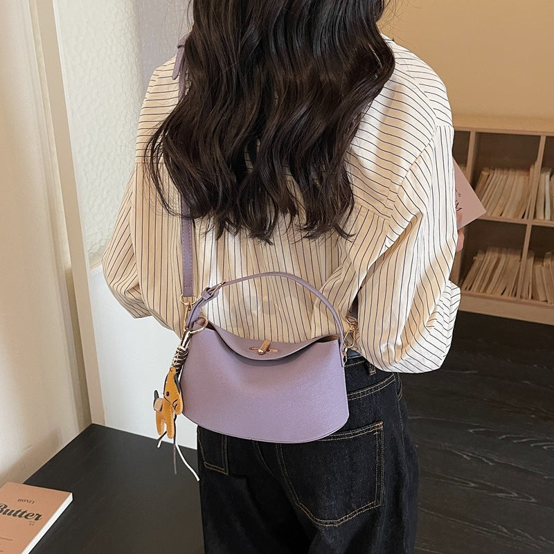 Women's shoulder bag with charming pendant and elegant design-https://detail.1688.com/offer/1027343816378.html-Calm Wears-Lilac-Size: With pendant-Calm Wears