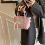 Ladies Mini Handbag with Pearl-Embellished Pendant