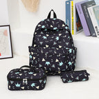Stylish backpack with separate lunch container and pencil case