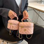 Women's mini bag in elegant quilted design with golden accents-https://detail.1688.com/offer/675825251299.html-Calm Wears-Blue-S-Calm Wears