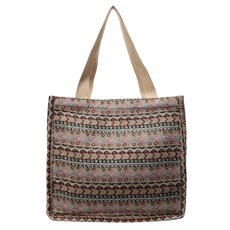 Women's shopping bag with artistic ethnic pattern-https://detail.1688.com/offer/921041996592.html-Calm Wears-Beige-nothing-Calm Wears