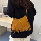 Suede Fringe Crossbody Bag