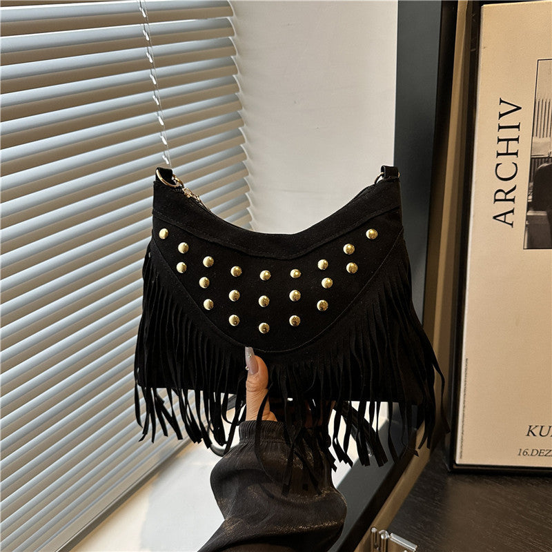 Bohemian Fringe Detail Crossbody Bag